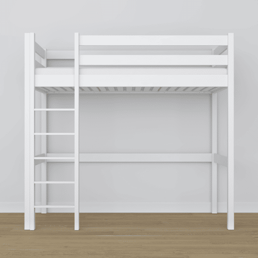 Cama alta de madeira N05 branco