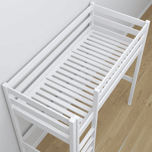 Cama alta de madeira N05 branco