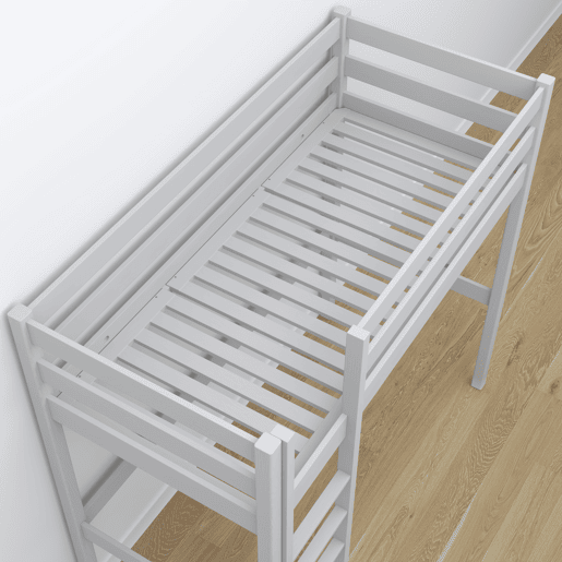 Cama alta de madeira N05 cinza