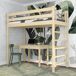 Cama alta de madera N01 100x180 Cama alta de madera N01 100x180 Pino
