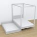 Cama individual de madera con dosel y cajón N02 120x190 Cama individual de madera con dosel y cajón N02 120x190 Blanco/ Gris