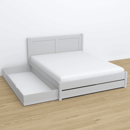 Cama individual de madeira com dossel N01 cinza