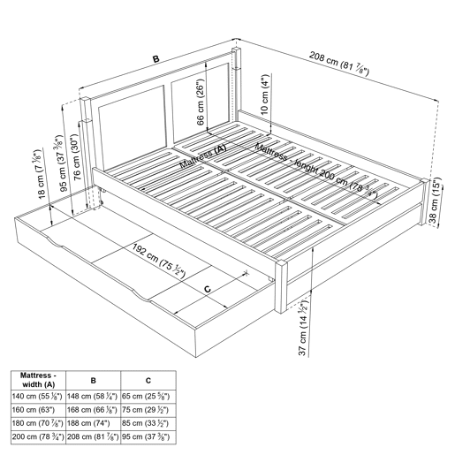 Cama individual de madeira com dossel N01 cinza