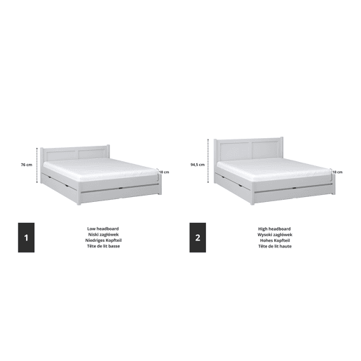 Cama individual de madeira com dossel N01 cinza
