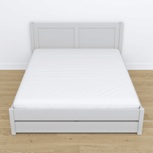 Cama individual de madeira com dossel N01 cinza