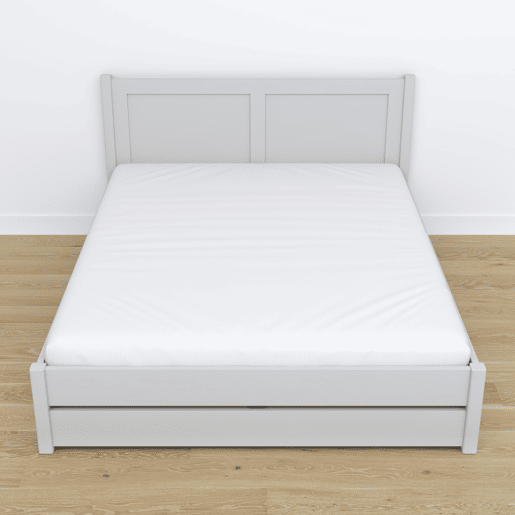 Cama individual de madeira com dossel N01 cinza