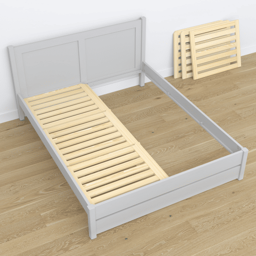 Cama individual de madeira com dossel N01 cinza Cama individual de madeira com dossel N01 cinza
