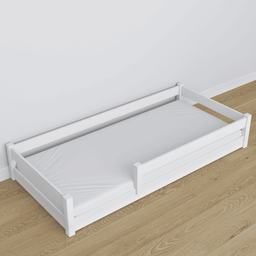 Cama baixa de madeira N02 branco Cama baixa de madeira N02 branco