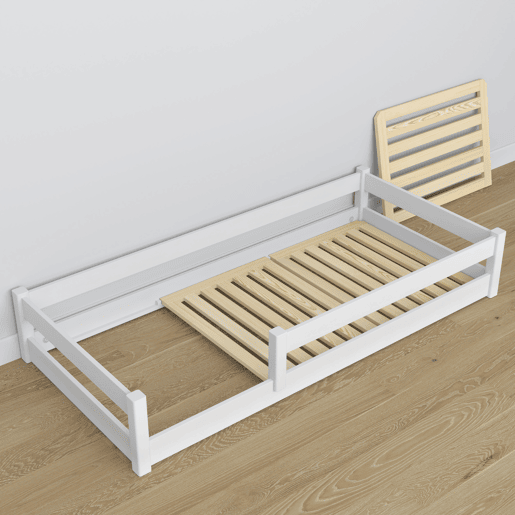 Cama baixa de madeira N02 branco Cama baixa de madeira N02 branco