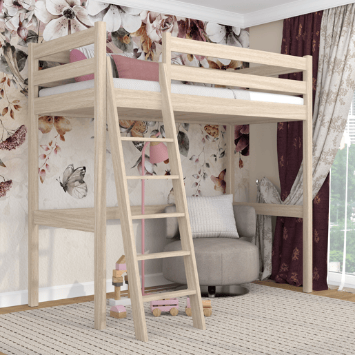 Cama mezzanine de carvalho N03 carvalho branqueado