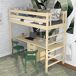 Cama alta de madera con escritorio N01 100x180 Cama alta de madera con escritorio N01 100x180 Pino