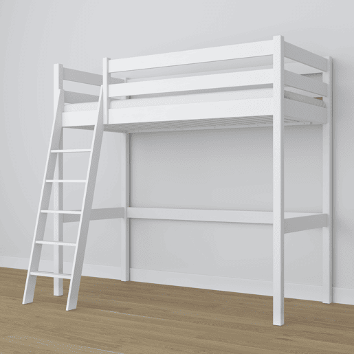 Cama alta de madeira N03 branco Cama alta de madeira N03 branco