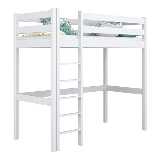 Cama alta de madeira N05 branco Cama alta de madeira N05 branco