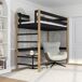 Cama alta de madera N01 120x190 Cama alta de madera N01 120x190 Negro
