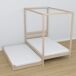 Cama individual de roble con dosel y cajón para colchón adicional N01 90x180 Cama individual de roble con dosel y cajón para colchón adicional N01 90x180 Roble