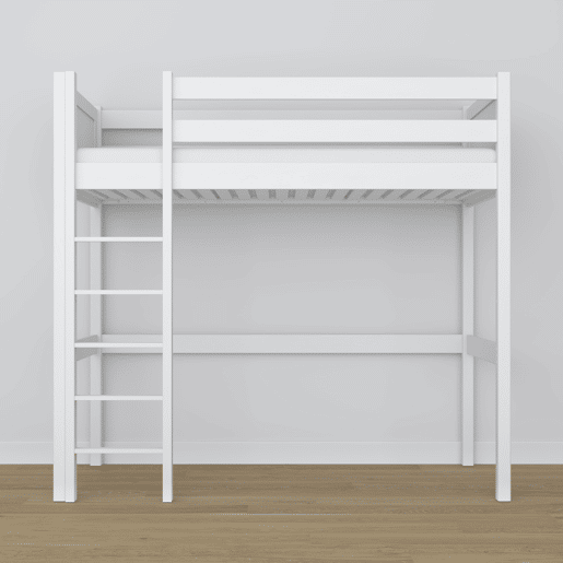 Cama alta de madeira N06 branco Cama alta de madeira N06 branco