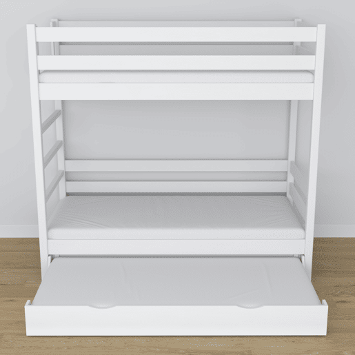 Beliche de madeira com gaveta para colchão N03 branco
