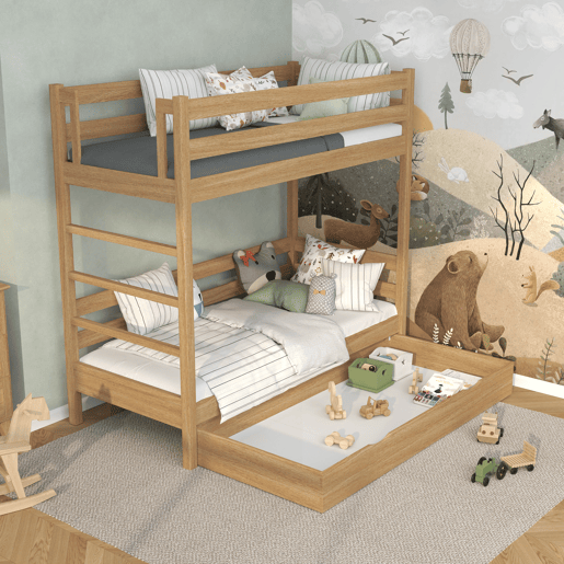 Beliche de carvalho com gaveta N03 carvalho natural