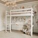 Cama alta de madera N05 80x190 Cama alta de madera N05 80x190 Blanco/ Gris