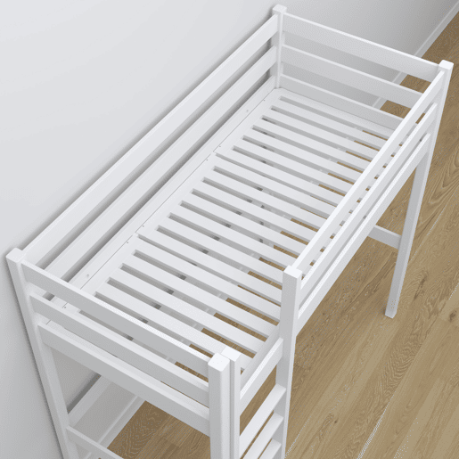 Cama alta de madeira N05 branco