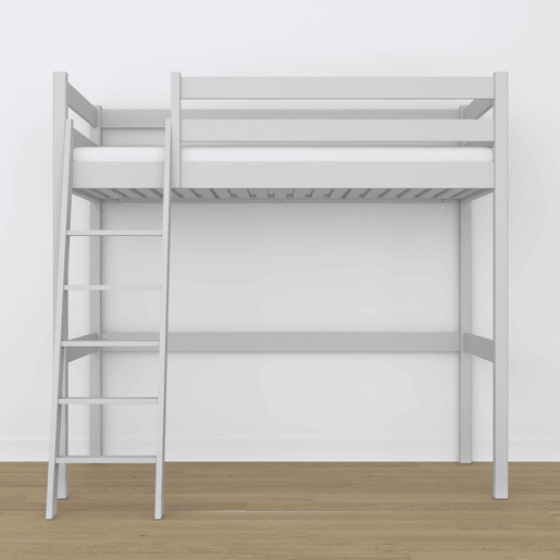 Cama alta de madeira N03 cinza
