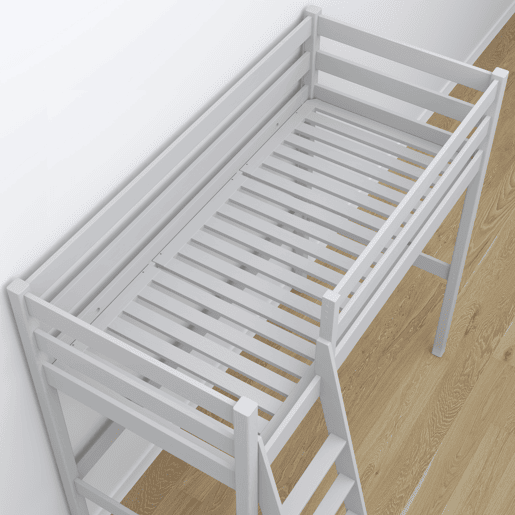 Cama alta de madeira N03 cinza