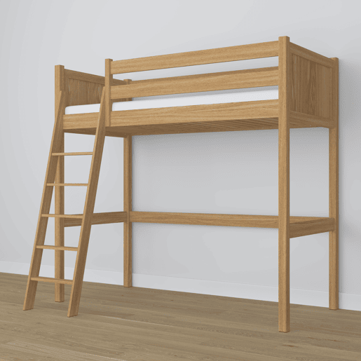 Cama mezzanine de carvalho N04 carvalho natural