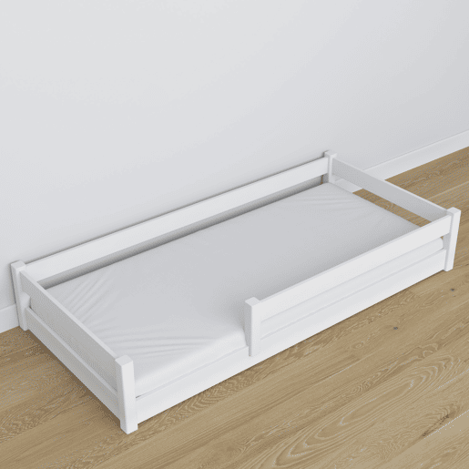 Cama baixa de madeira N02 branco Cama baixa de madeira N02 branco