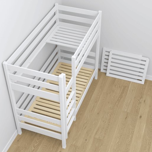 Beliche de madeira com gaveta para colchão N01 branco Beliche de madeira com gaveta para colchão N01 branco