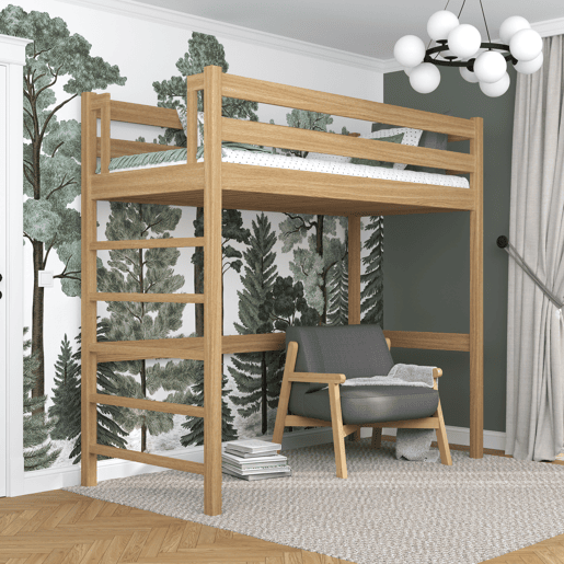 Cama mezzanine de carvalho N01 carvalho natural Cama mezzanine de carvalho N01 carvalho natural