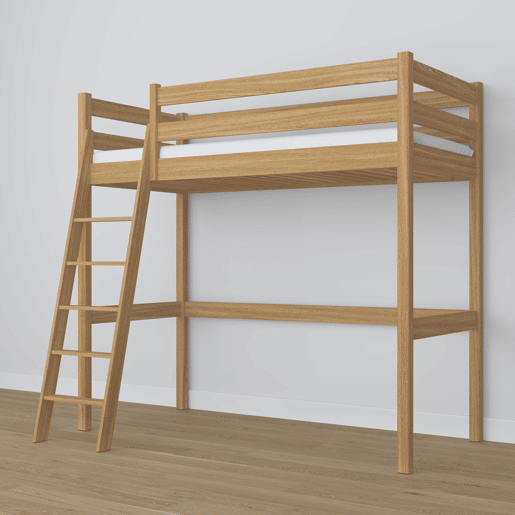 Cama mezzanine de carvalho N03 carvalho natural