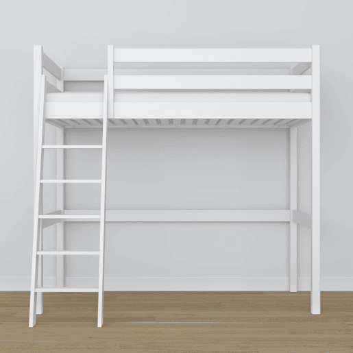 Cama alta de madeira N03 branco
