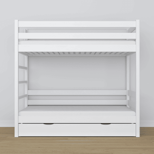Beliche de madeira com gaveta para colchão N03 branco