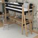 Cama alta de madera con escritorio N02 90x180 Cama alta de madera con escritorio N02 90x180 Negro