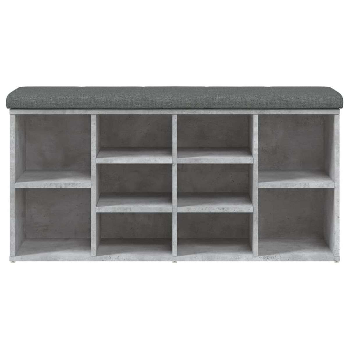 Banco zapatero hermes 10 módulos + asiento acolchado gris 50x102x32 cm