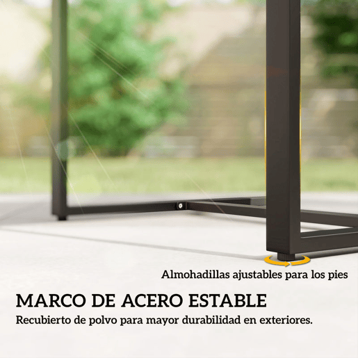 Outsunny Conjunto de Móveis de Exterior de 3 Peças Conjunto de Jardim em Vime PE com Cadeiras Mesa de Vidro Temperado e Almofadas Móveis para Balcão Marrom Escuro e Creme