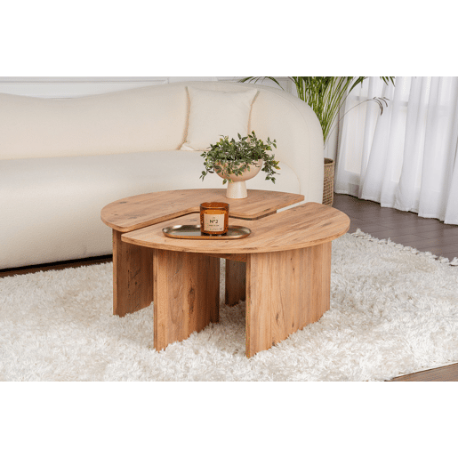 Mesa de centro de madeira Moira 90 x 90 x 41 cm - Pinho Atlântico Mesa de centro de madeira Moira 90 x 90 x 41 cm - Pinho Atlântico