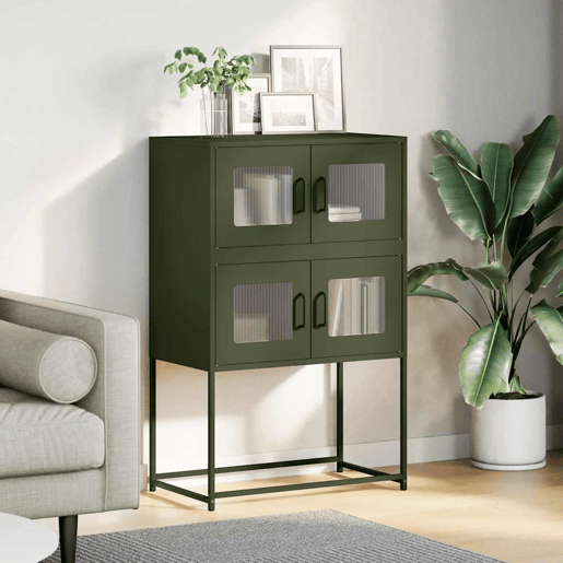 Aparador - Bufete - Móvei de apoio alto 68x39x107 cm aço verde azeitona pt2391