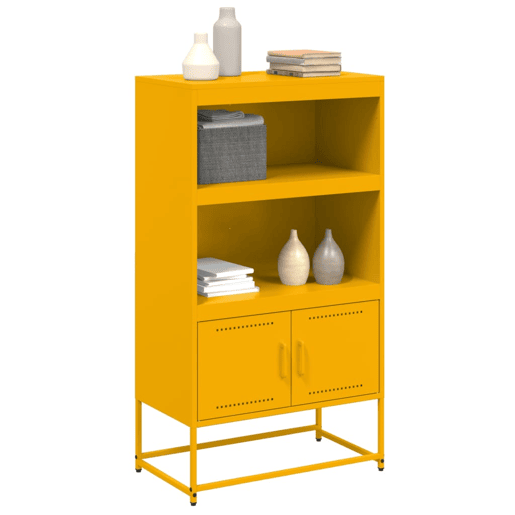 Aparador - Bufete - Móvei de apoio alto 68,5x38,5x123,5 cm aço amarelo mostarda pt2184