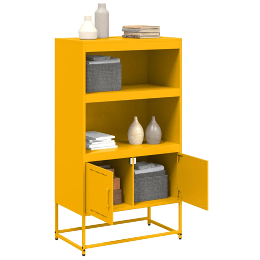 Aparador - Bufete - Móvei de apoio alto 68,5x38,5x123,5 cm aço amarelo mostarda pt2184