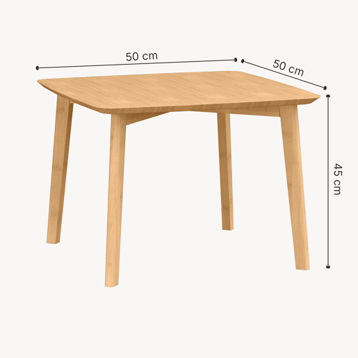 Mesa de apoio Haad quadrado bambu 45x50x50 cm Natural en.casa