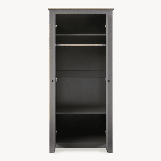 Roupeiro Trorjam com 2 portas 175x80x52 cm CinzentoCarvalho en.casa