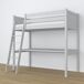 Cama alta de madera con escritorio N04 80x200 Cama alta de madera con escritorio N04 80x200 Blanco/ Gris