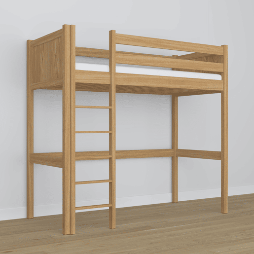 Cama mezzanine de carvalho N06 carvalho natural