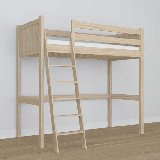 Cama mezzanine de carvalho N04 carvalho branqueado