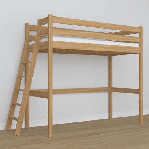 Cama mezzanine de carvalho N02 carvalho natural