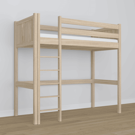 Cama mezzanine de carvalho N06 carvalho branqueado
