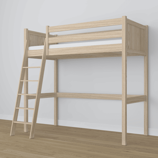Cama mezzanine de carvalho N04 carvalho branqueado