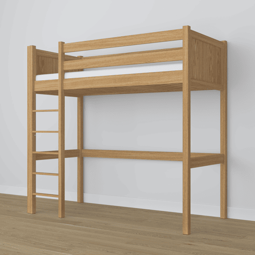 Cama mezzanine de carvalho N06 carvalho natural