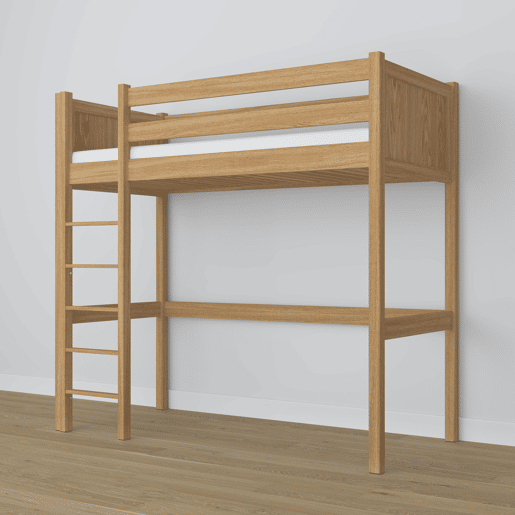 Cama mezzanine de carvalho N06 carvalho natural